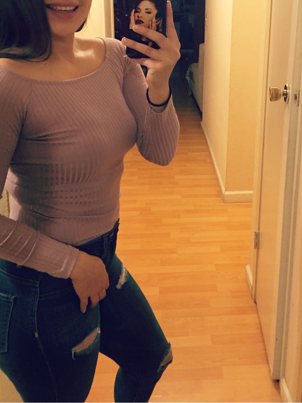 ASOS ribbed off the shoulder top